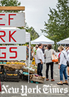 Caption: Chefs are among the shoppers at the farmers’ market in Great Barrington. Credit: Credit Tony Cenicola/The New York Times