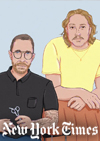 Illustration of Chris McMillan and Bryce Scarlett. Credit: Adriana Bellet