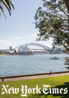The view of the Sydney Opera House and Harbour Bridge from Mrs. Macquarie’s chair, a landmark at the Royal Botanic Garden. Photo © Rachel Kara Ashton.